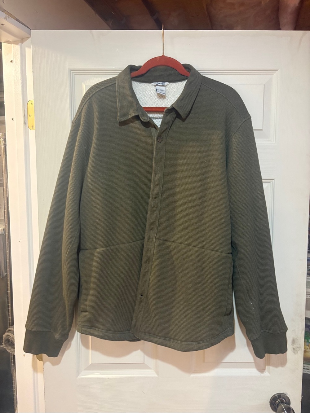 Duluth Trading Co Olive Green Button-Front Work Shirt Jacket